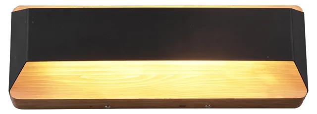Wandlamp zwart 35 cm incl. LED 3-staps dimbaar - Tyko Modern Binnenverlichting Lamp