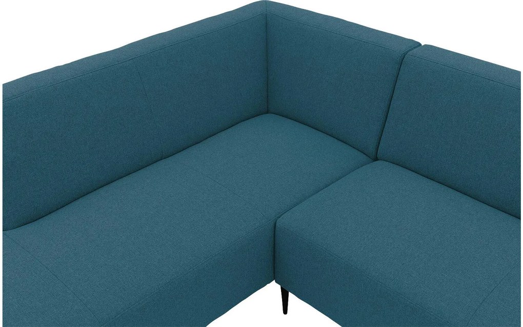 Goossens Key West blauw, stof, 2,5-zits, modern design met ligelement links