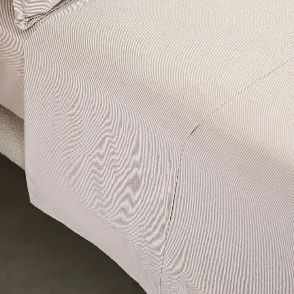 Gestreepte, gewassen katoenen perkal-platlakens, 120 draden/cm², Sabbal