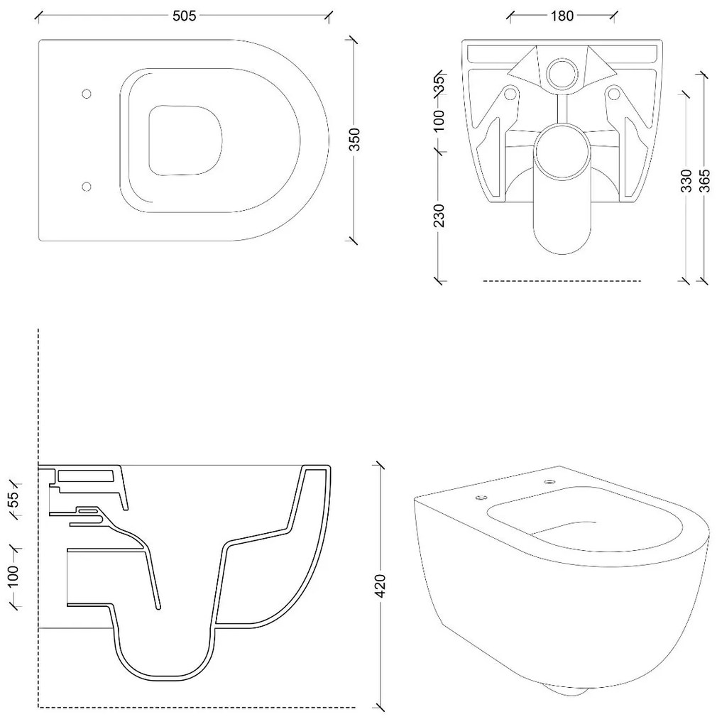 Xenz Gio randloos hangend toilet met softclose zitting hoogglans wit