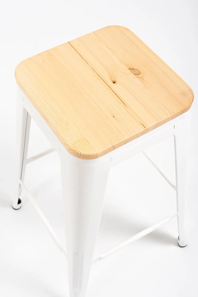 Torix lage kruk van natuurlijk hout