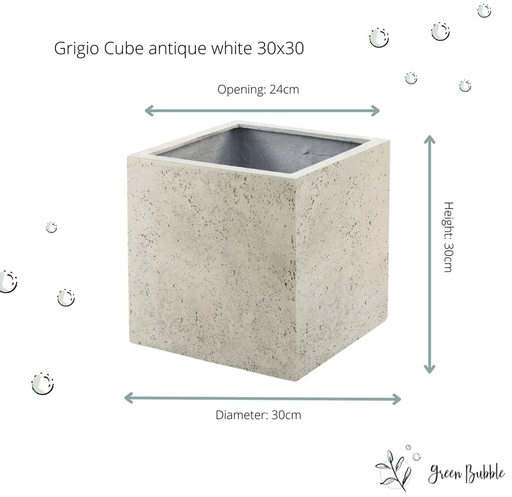 Pot Grigio Cube Antique White