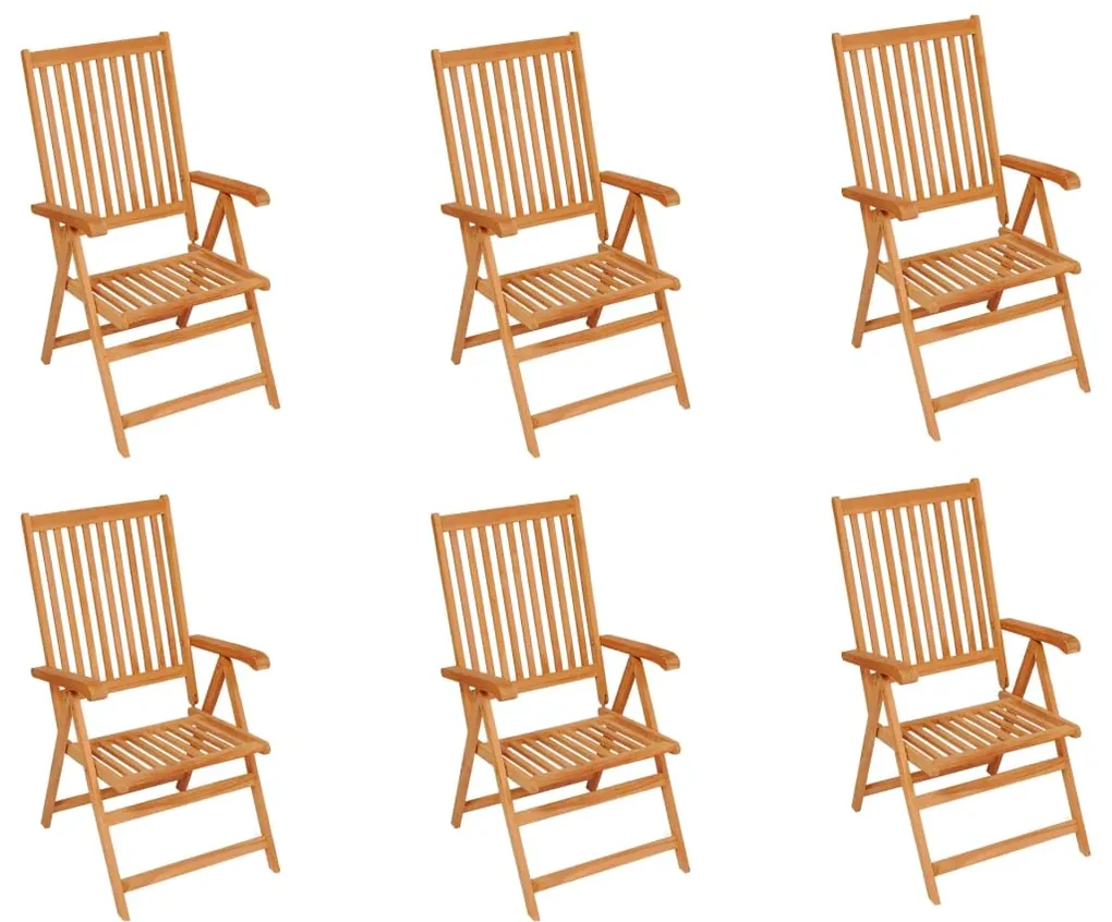 vidaXL Tuinstoelen 6 st met antracietkleurige kussens massief teakhout