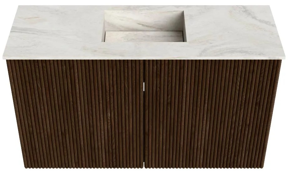 Mondiaz Joya DLux 70cm toiletmeubel walnut met wastafel faye midden 1 kraangat ostra