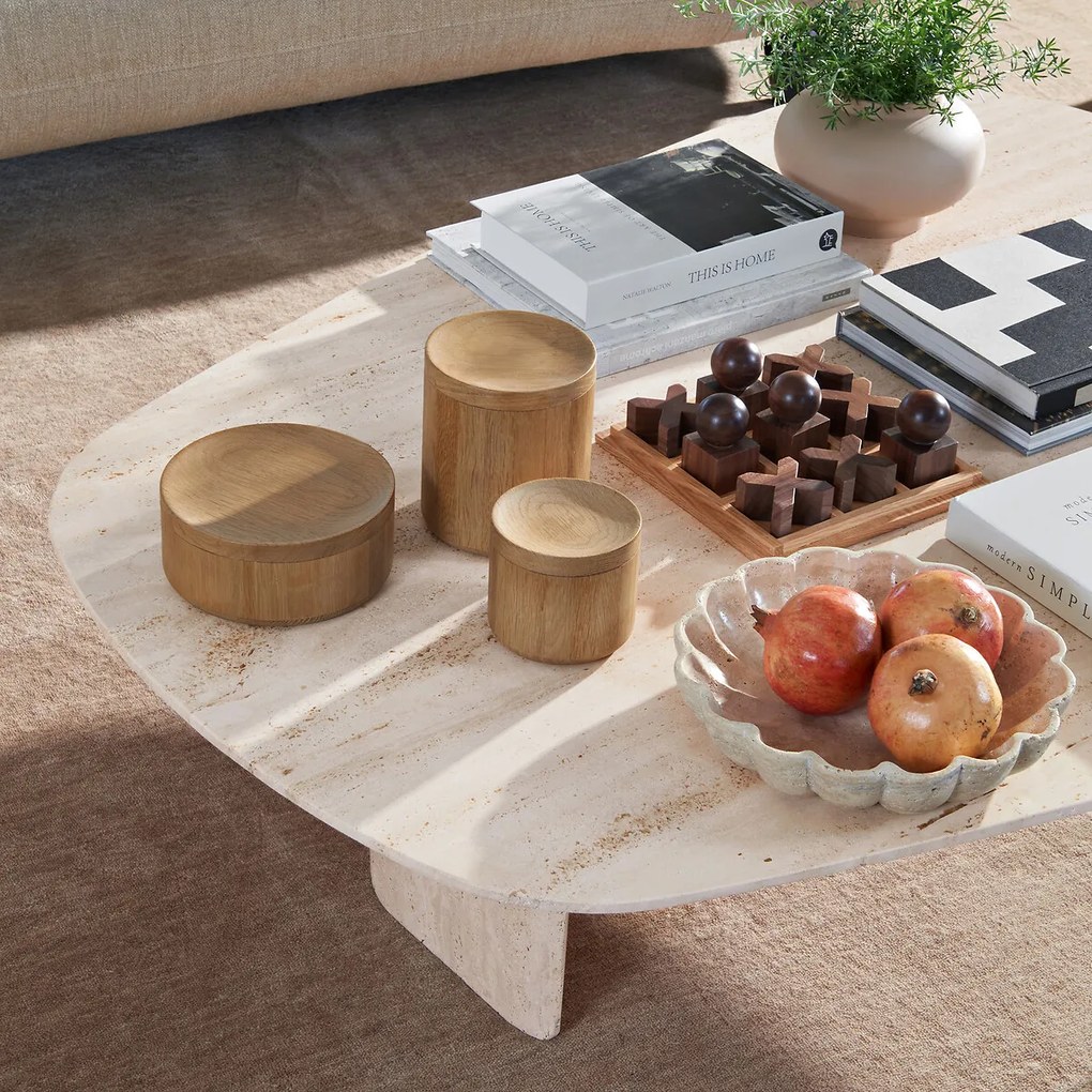 Schaal in travertijn, Cora