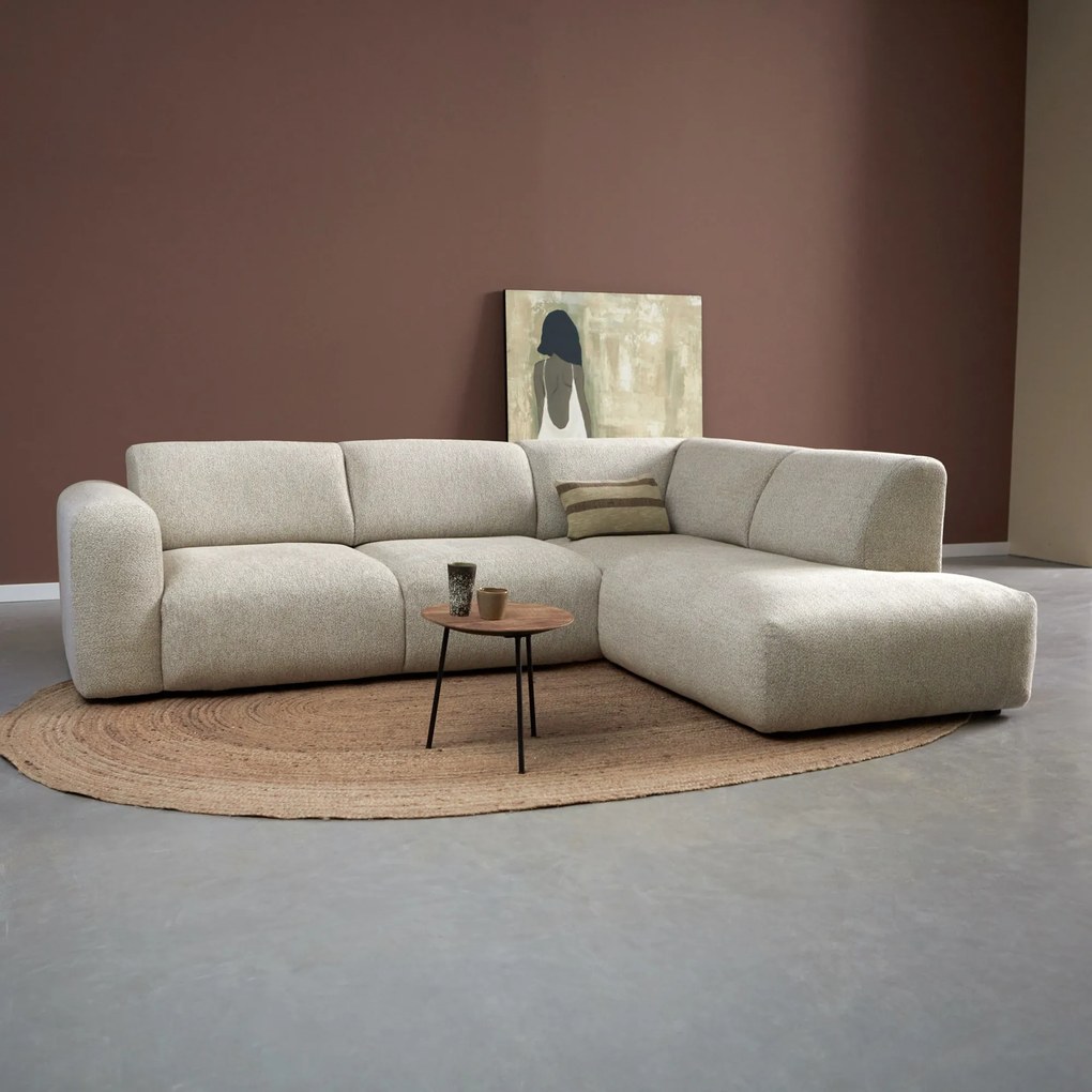 PEPP Interiors Soul Bruine Hoekbank Met Ottoman Rechts