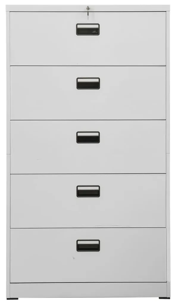 vidaXL Archiefkast 90x46x164 cm staal lichtgrijs