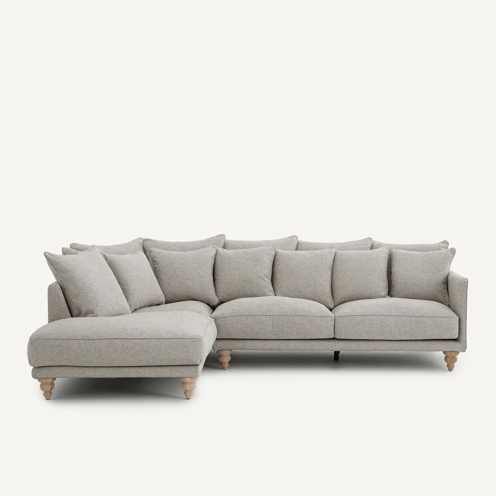 Hoekbank van viscose met structuur en linnen, LAZARE