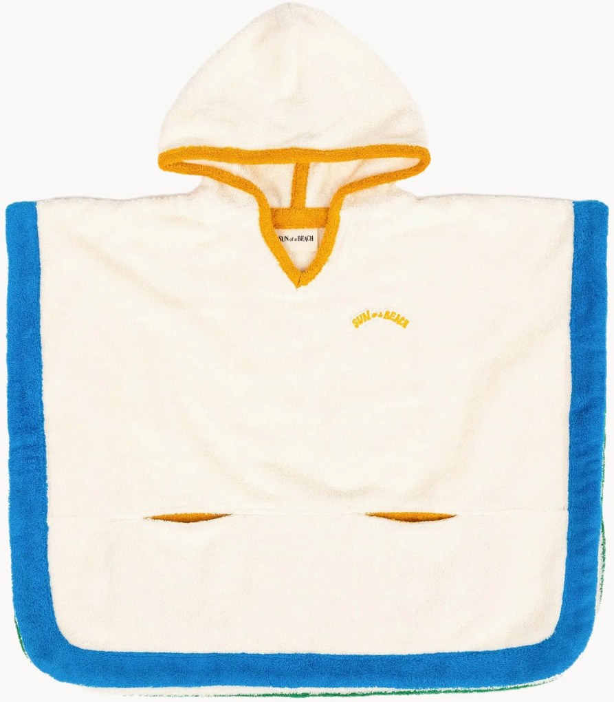 Katoenen kinderponcho Multi Ecru
