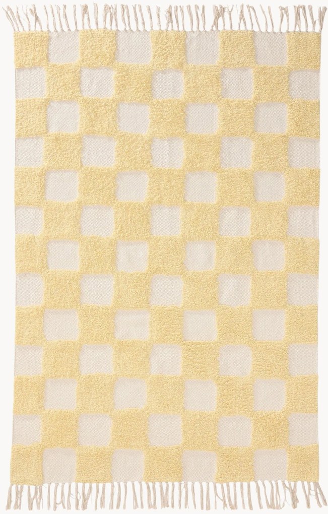 Handgeweven katoenen hoog-laag vloerkleed Caro