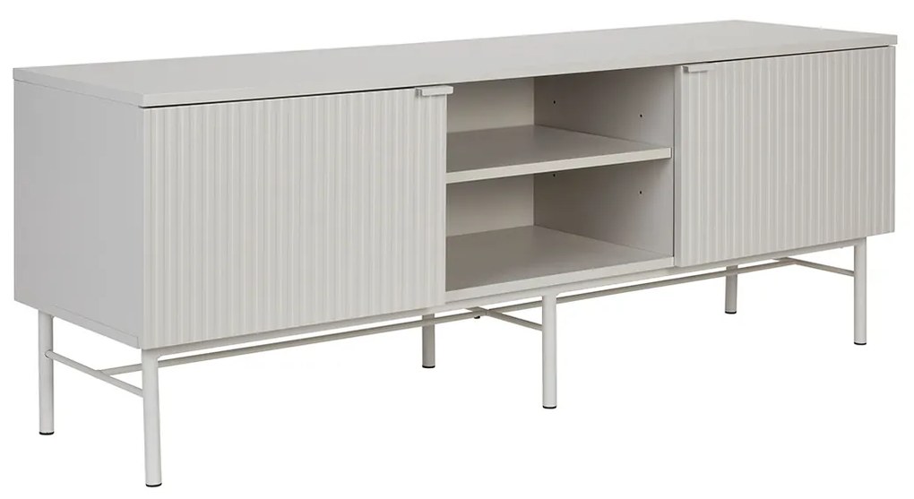 Beige Tv-meubel Met Ribbels - 155x40x55cm.