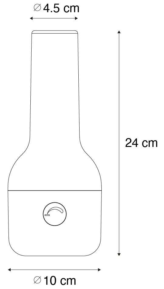 Buiten tafellamp goud met wit incl. LED oplaadbaar IP44 - Haard