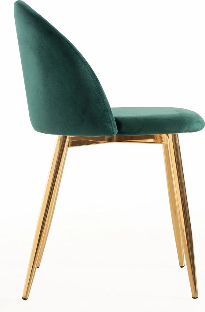 Set 4 Vint Fluwelen Golden Stoelen