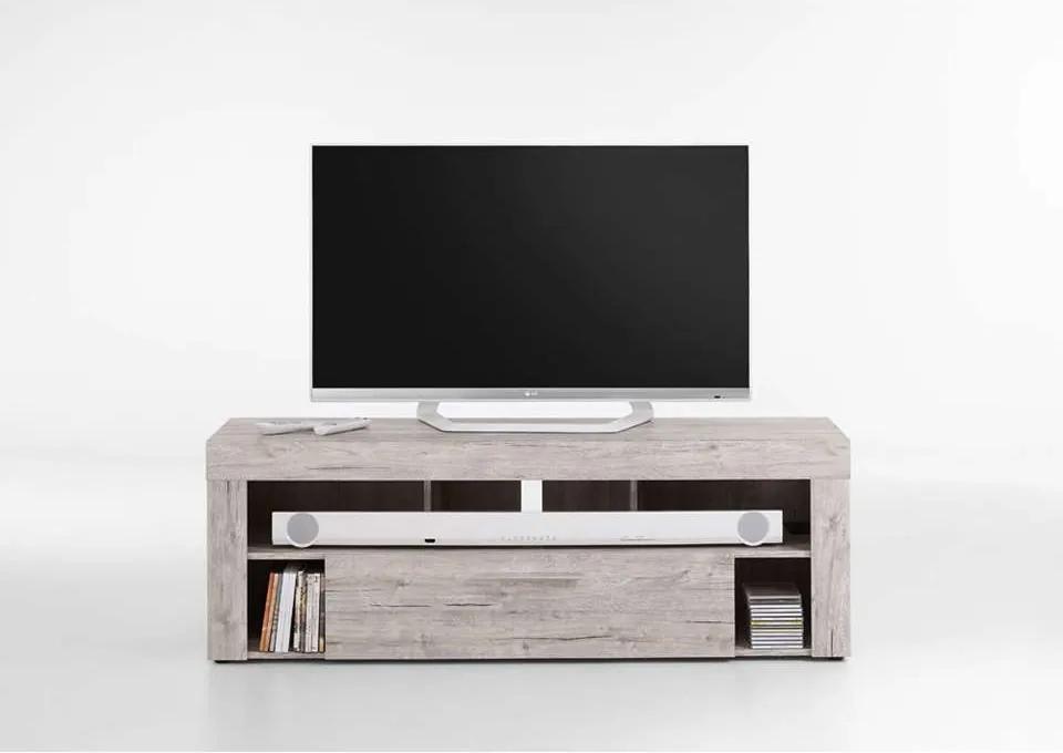 Tv-meubel Glendale - grijs eikenkleur - 150x41x53 cm - Leen Bakker