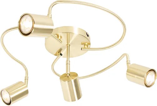 Moderne plafondspot messing verstelbaar 4-lichts - Java