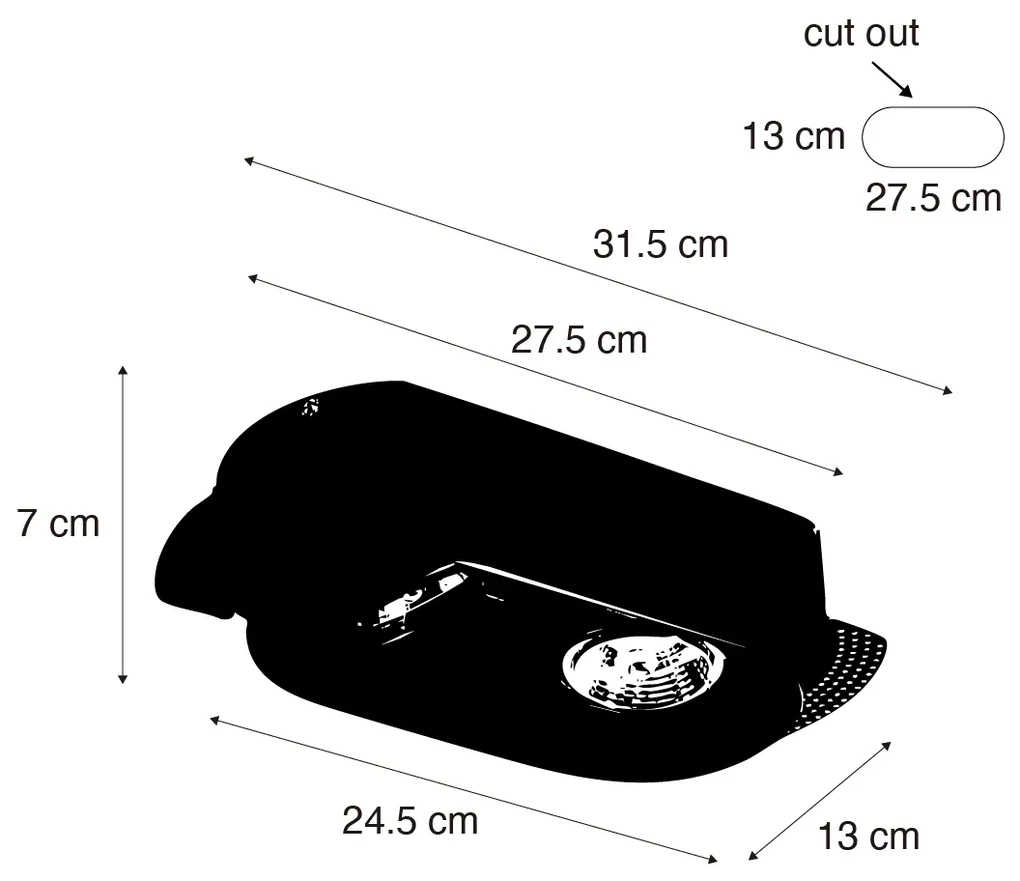 Afgeronde inbouwspot wit GU10 70mm 2-lichts - Hubs Modern GU10 ovaal Binnenverlichting Lamp