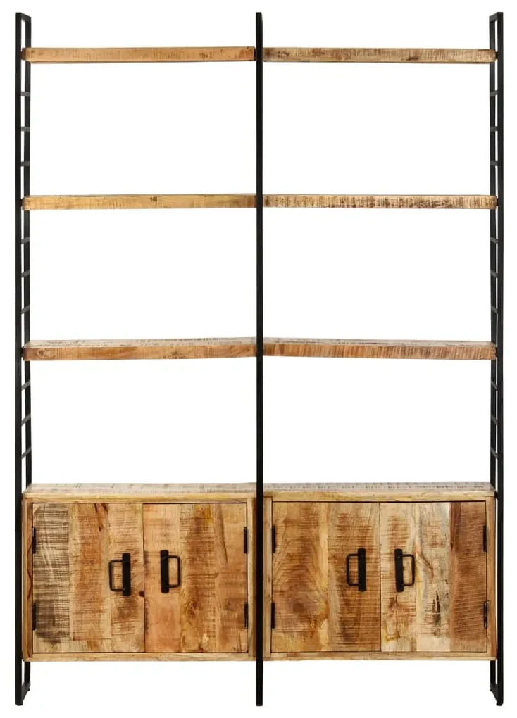 vidaXL Boekenkast met 4 schappen 124x30x180 cm ruw mangohout