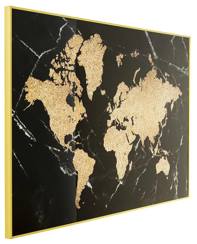 Kare Design World Map Schilderij Wereldkaart Goud