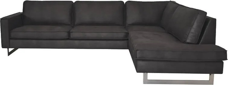 Hoekbank - Riverdance - leer Colorado - rechts - antraciet 01