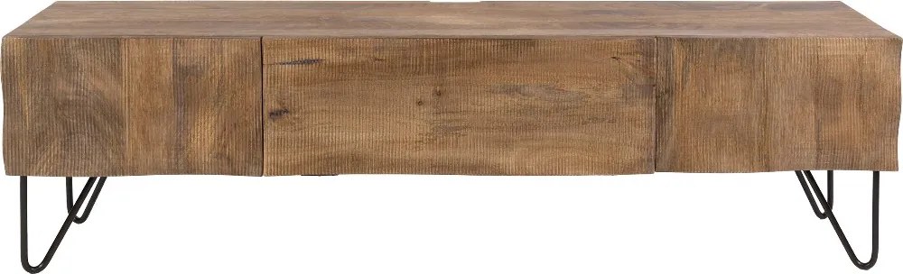 TV-meubel Mangohout Met Golvend Front - 160x35x45cm.