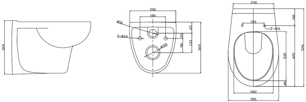 Mueller Saturnus randloos wandcloset diepspoel wit 54cm