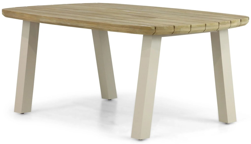 Dining Tuintafel rechthoekig 180 x 100 cm Aluminium/Teak Taupe Falcon/Glasgow