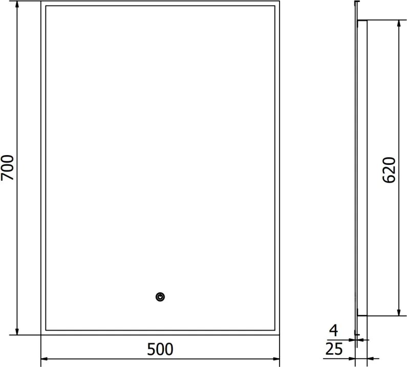 Mexen Erma verlichte badkamerspiegel 50 x 70 cm, LED 6000K, antivlam, zwarte lijst - 9814-050-070-611-70