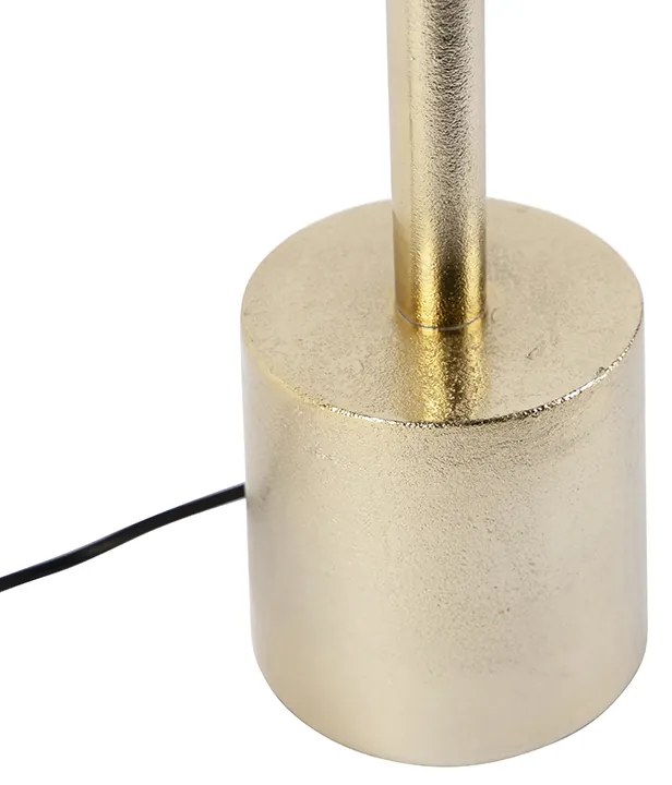 Art deco tafellamp goud en katoenen kap zwart 45 cm - Diverso