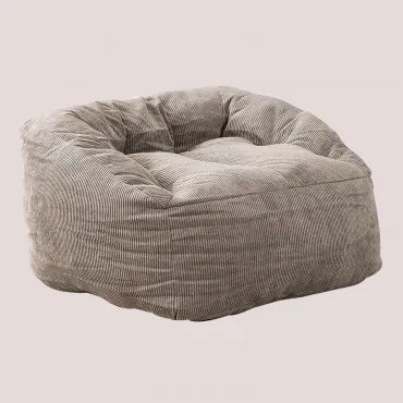 Corduroy Fauteuil Poef (70 Cm) Thiago Lichtgrijs - Sklum