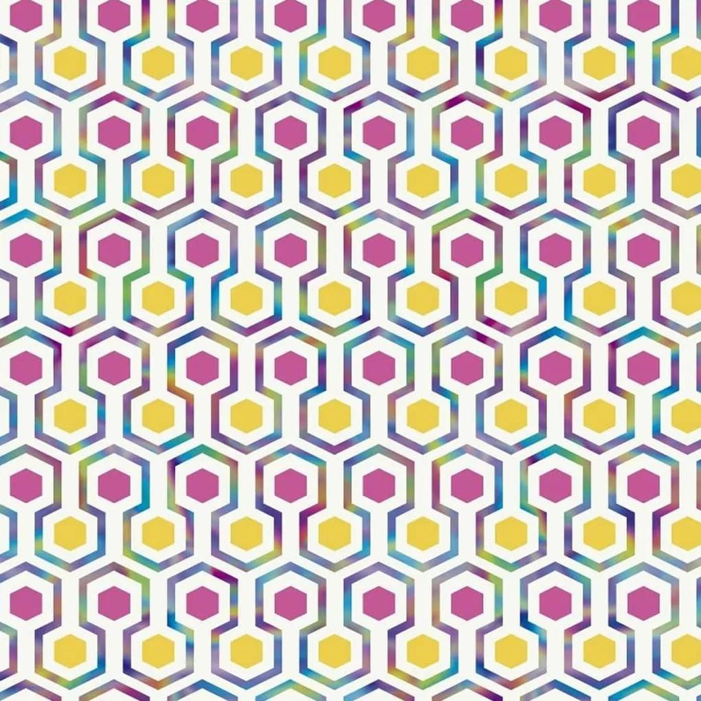 Noordwand Good Vibes Behang Hexagon Pattern roze en geel