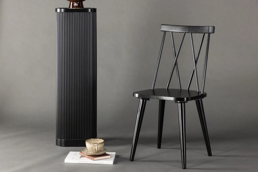 Jörn Eetkamerstoel Lena  - Zwart - Rubberhout - Jörn