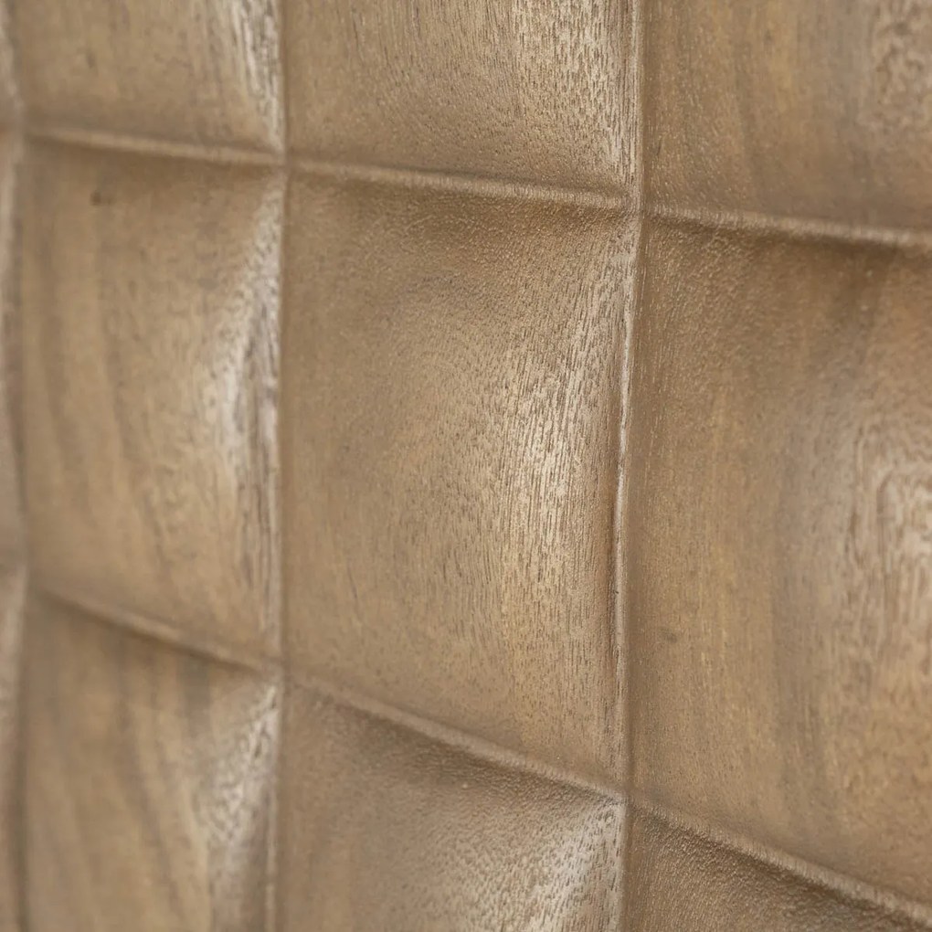 Wandkast Mangohout Met Vierkantjes - 109x41.5x147cm.
