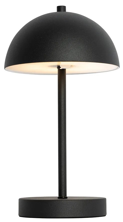 LED Buiten tafellamp mushroom zwart oplaadbaar 3-staps dimbaar - Keira Modern IP44 Buitenverlichting rond Lamp