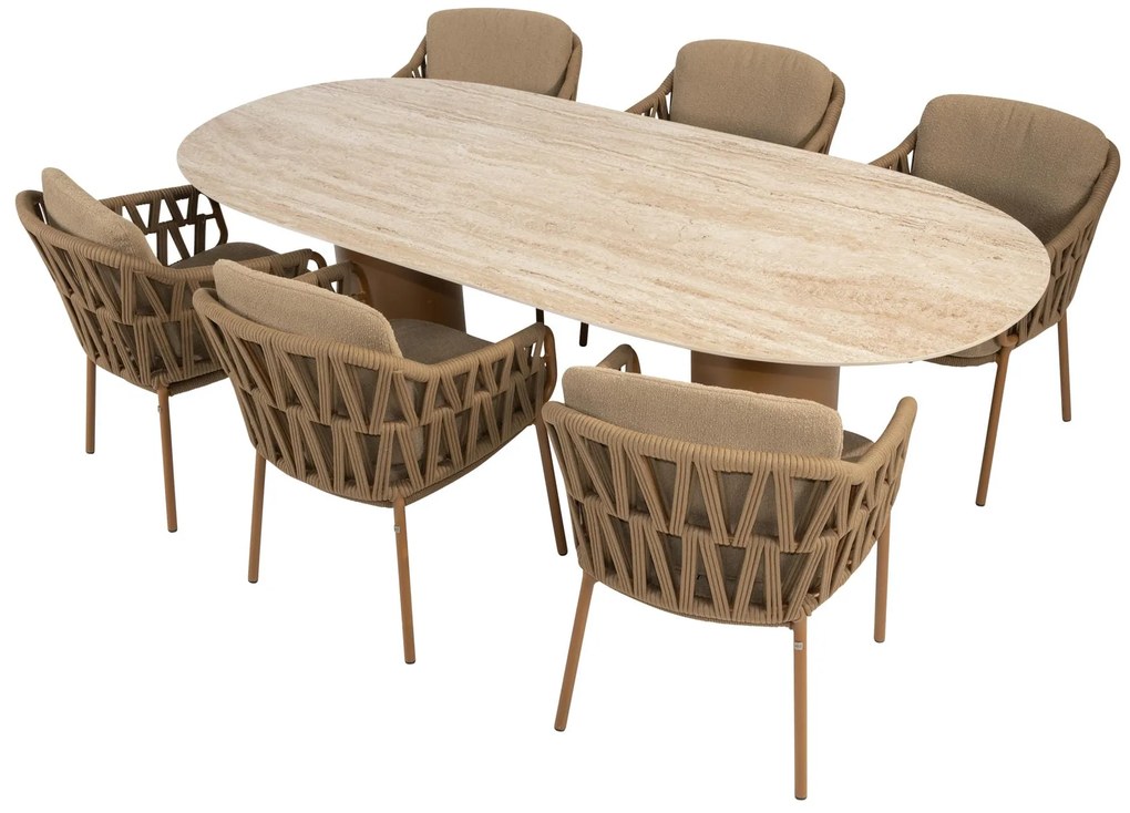 4 Seasons Outdoor Colorado tuintafel amber met keramisch blad 240 x 105 cm SALE Tuintafel beige weerbestendig