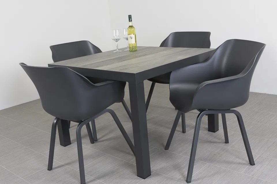 Sophie Element/Kings 4-persoons 100x100 cm. dining tuinset - Antraciet