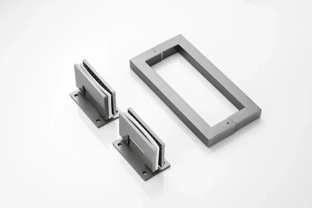 Saniclear Modern Iron rookglas douchecabine 100x90cm met 90cm deur anti-kalk verouderd ijzer - gunmetal