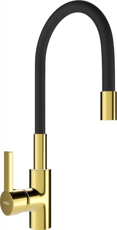 Mexen Flex keukenmengkraan, goud/zwart - 670900-57