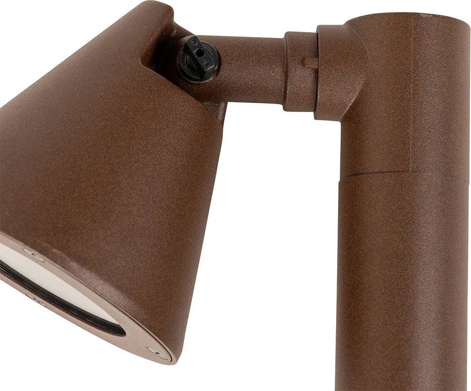 Modern buiten paaltje roestbruin 30 cm IP44 verstelbaar - Ciara