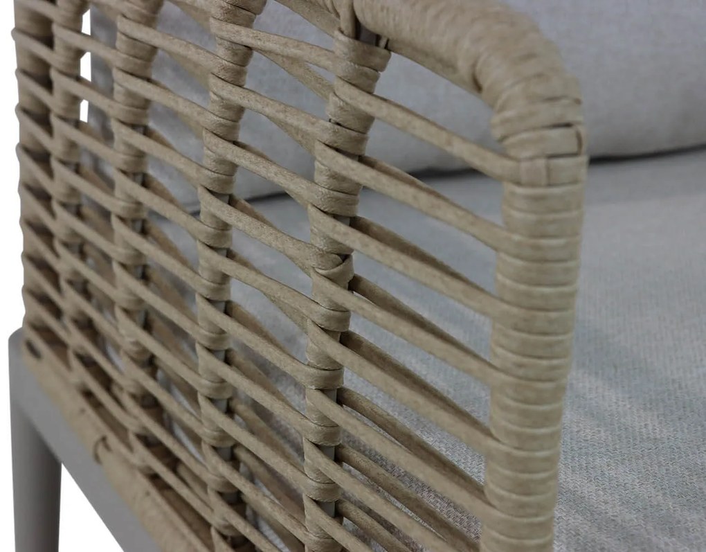 Stoel en Bank Loungeset 4 personen Wicker/Aluminium/Aluminium/wicker Taupe  Coco Ibiza