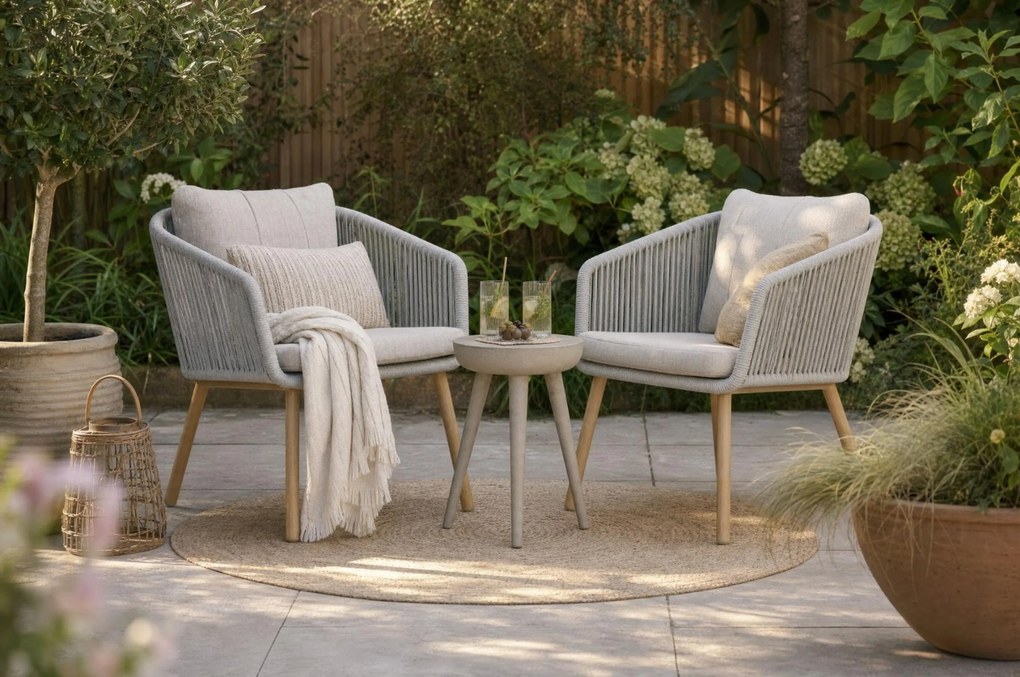 Tuinset 4 personen 180 cm Aluminium/rope Grijs Lifestyle Garden Furniture Bloom/Bloom