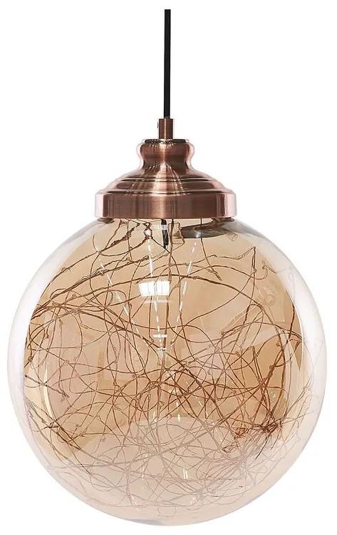 Hanglamp glas koper BENI S Beliani