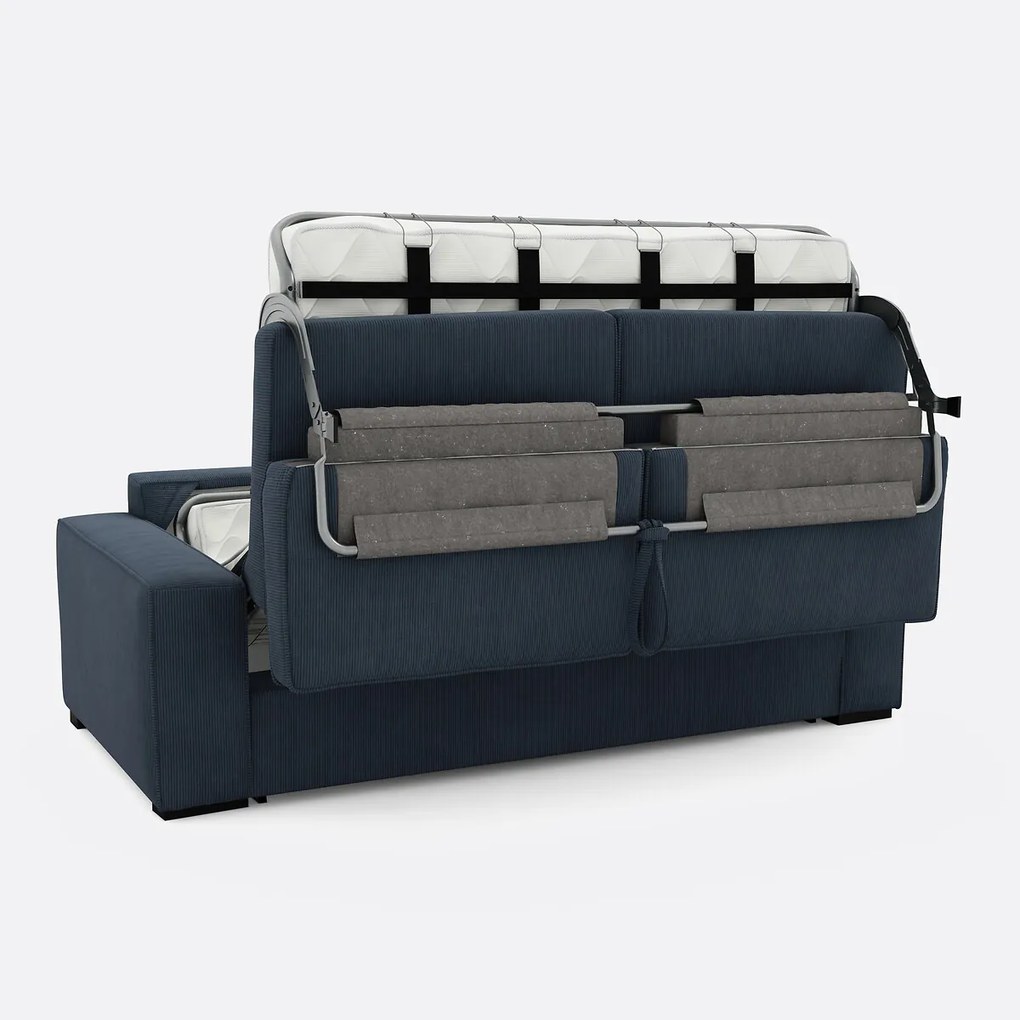 Slaapbank van fluweel, 2, 3 of 4 zits, Comfort Bultex®, Cecilia