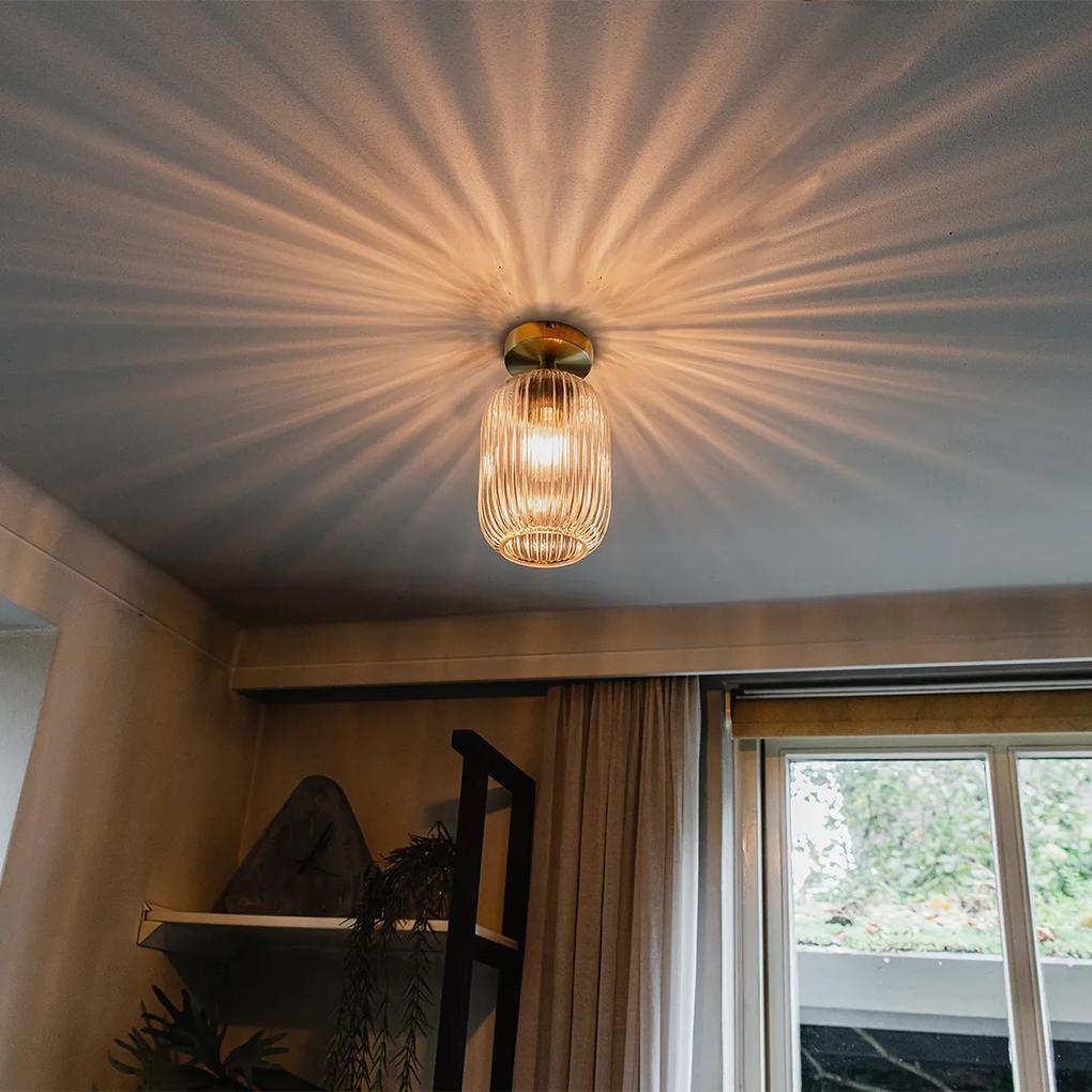 Smart plafondlamp met dimmer messing incl. Wifi A60 - Banci Art Deco E27 rond Binnenverlichting Lamp