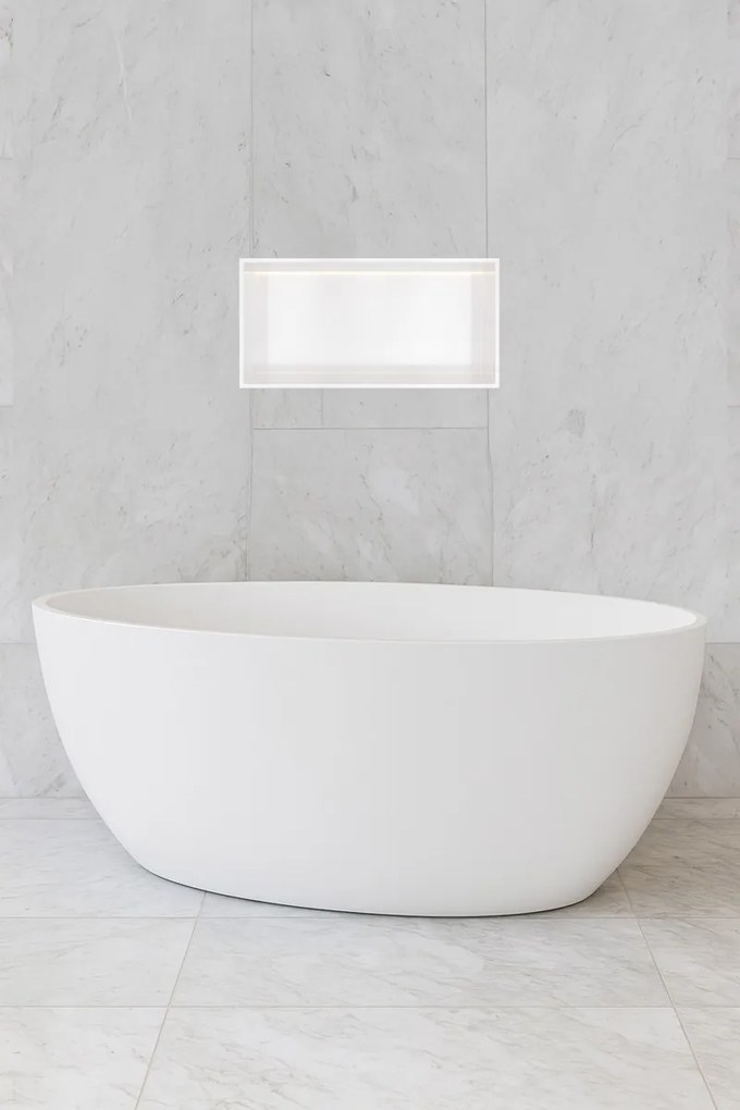 Hotbath &More inbouwnis met verlichting 30x60x10cm wit mat