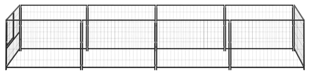 vidaXL Hondenkennel 4 m² staal zwart