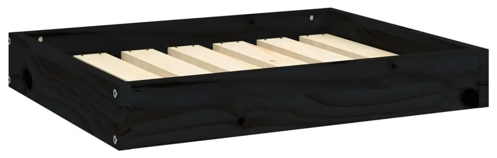 vidaXL Hondenmand 61,5x49x9 cm massief grenenhout zwart