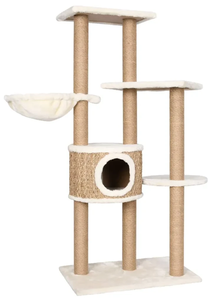 vidaXL Kattenmeubel met krabpalen 126 cm zeegras
