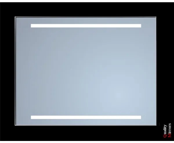 Sanicare Spiegel met twee horizontale banen "Warm White" Leds 90 cm omlijsting zwart LWH.70090Z