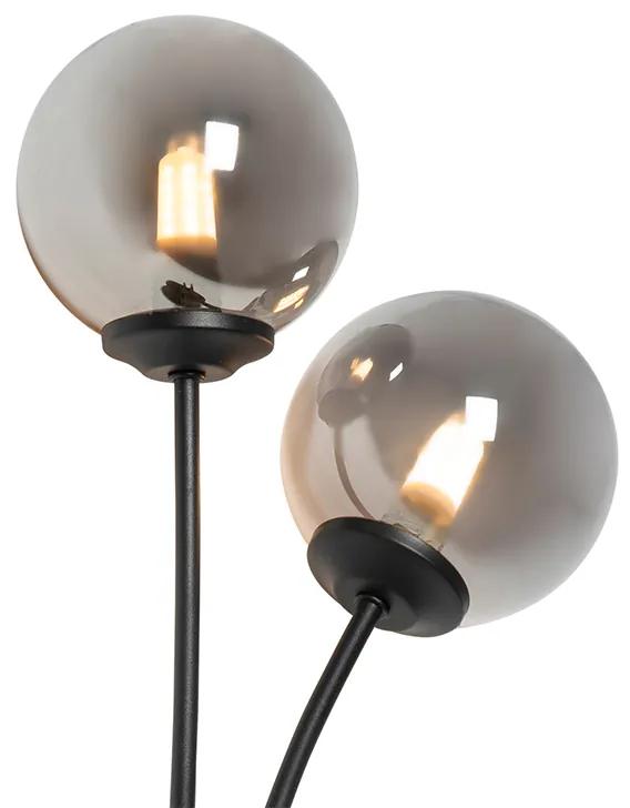 Moderne wandlamp zwart 2-lichts met smoke glas - Athens Landelijk G9 Binnenverlichting Lamp