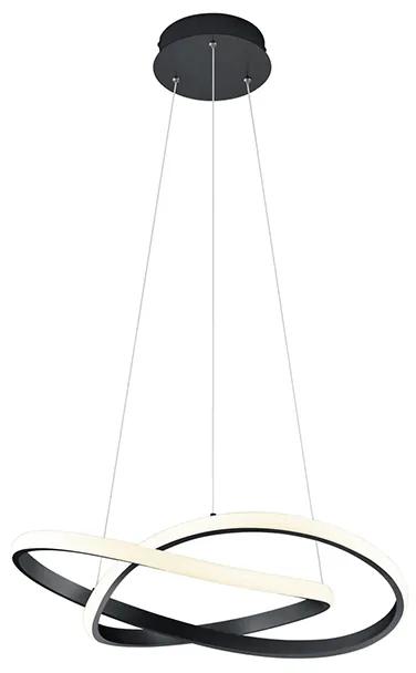 Hanglamp zwart incl. LED 3-staps dimbaar - Koers Design rond Binnenverlichting Lamp